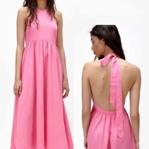 Zara Pink Halter Midi Dress